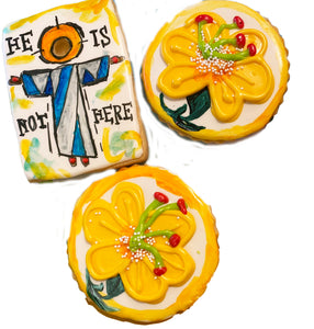 He Is Not Here Cookie Risen Christ Grey & Blue Garment