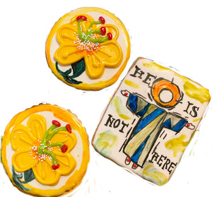 He Is Not Here Cookie Risen Christ Yellow & Blue Garment