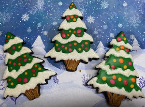 Christmas Santas Decorated Trees and Snowmen Set